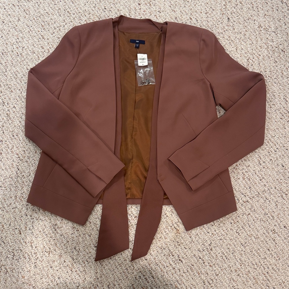 Gap Women's Open-Front Blazer Brown/Mauve NWT Size 10 C9-002